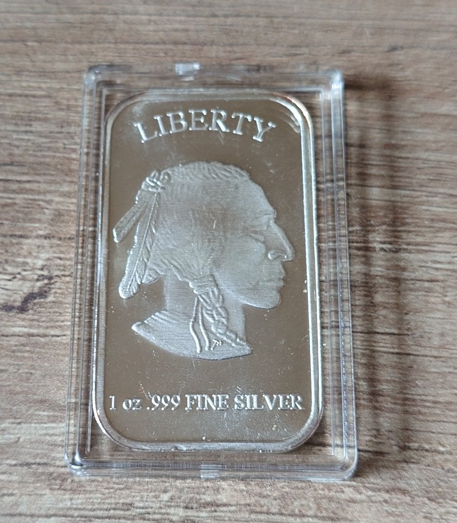 1 Ounce Oz Silvertowne Mint .999 Silver Buffalo Bar, Verzenden, Zilver