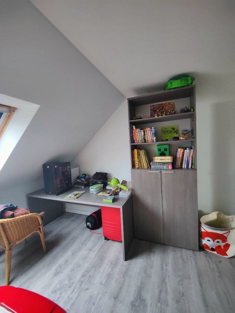 Bureau + opbergkast, Ophalen, Demontabel, Hout, Zo goed als nieuw