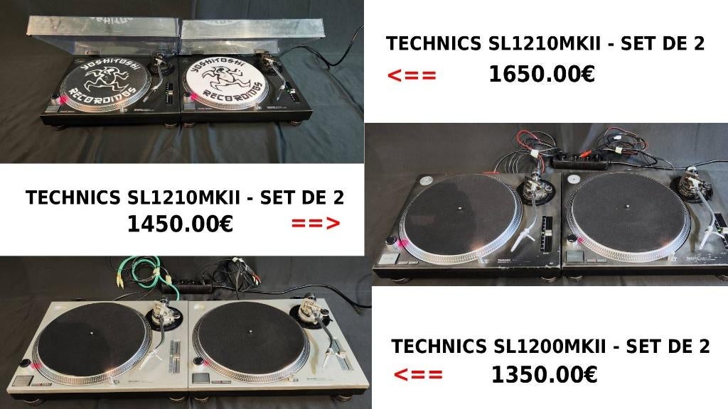 TECHNICS SET DE 2 PLATINES révisées, Enlèvement, 1990 - 1999, Utilisé, 12 pouces