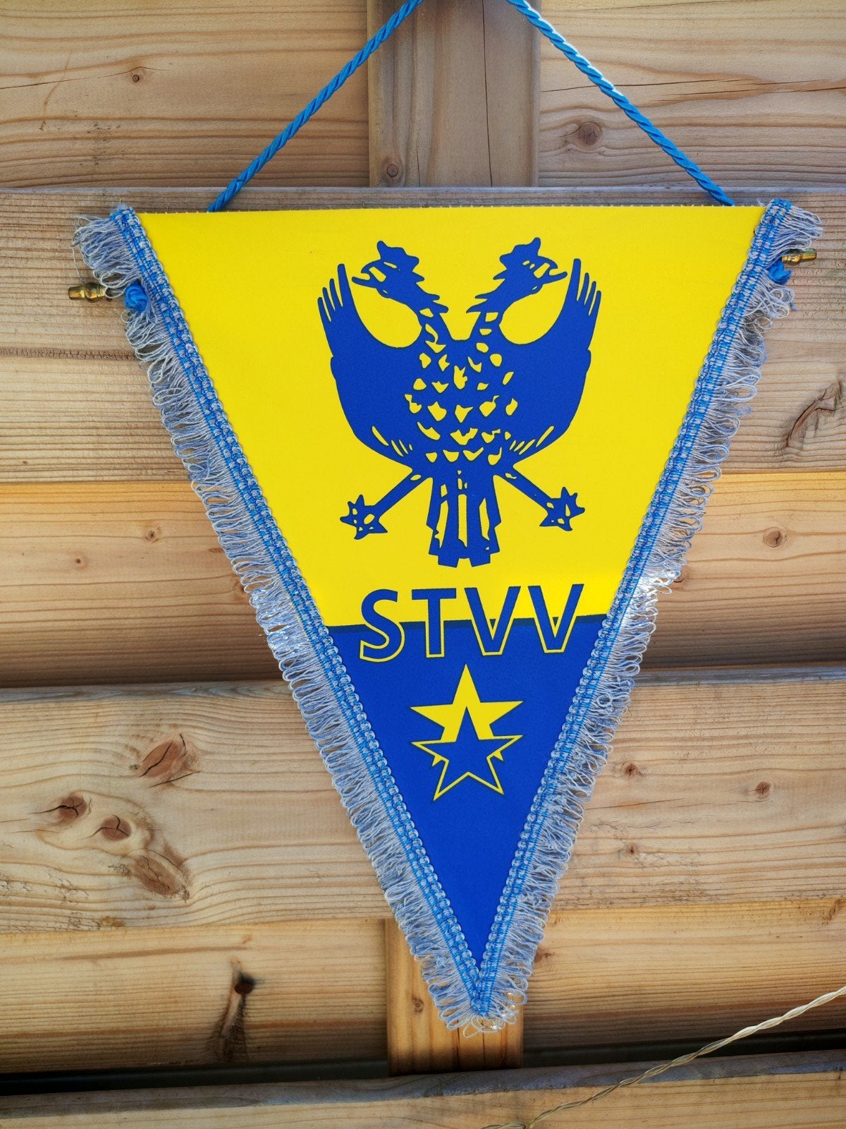 1980s STVV Sint Truiden vintage vaandel, Diversen, Vlaggen en Wimpels, Ophalen of Verzenden