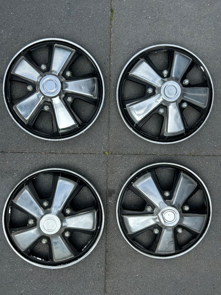 14” Porsche Fuchs style aluminium wieldoppen - zeldzaam !, Ophalen