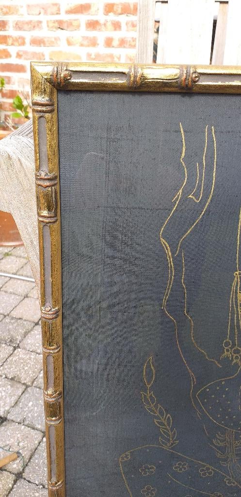 Kader met gouden tekening, Huis en Inrichting, Ophalen, Zo goed als nieuw, 50 tot 75 cm, Tekening