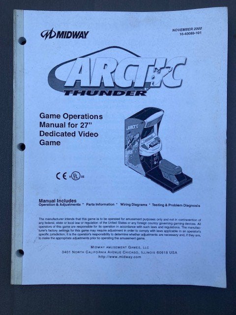 MIDWAY ARCTIC THUNDER MANUAL, Ophalen of Verzenden, Zo goed als nieuw