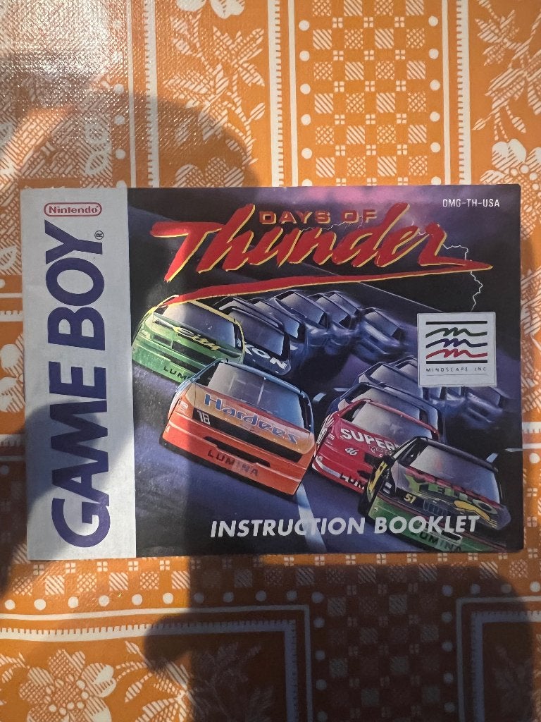 handleiding Days Of Thunder, Games en Spelcomputers, Games | Nintendo Game Boy, Ophalen, Zo goed als nieuw