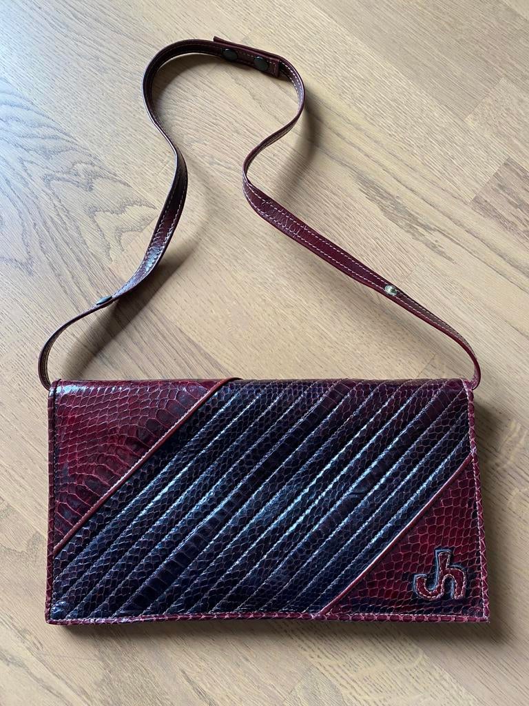Jacques Heim Paris vintage clutch bordeaux, Enlèvement ou Envoi, Utilisé