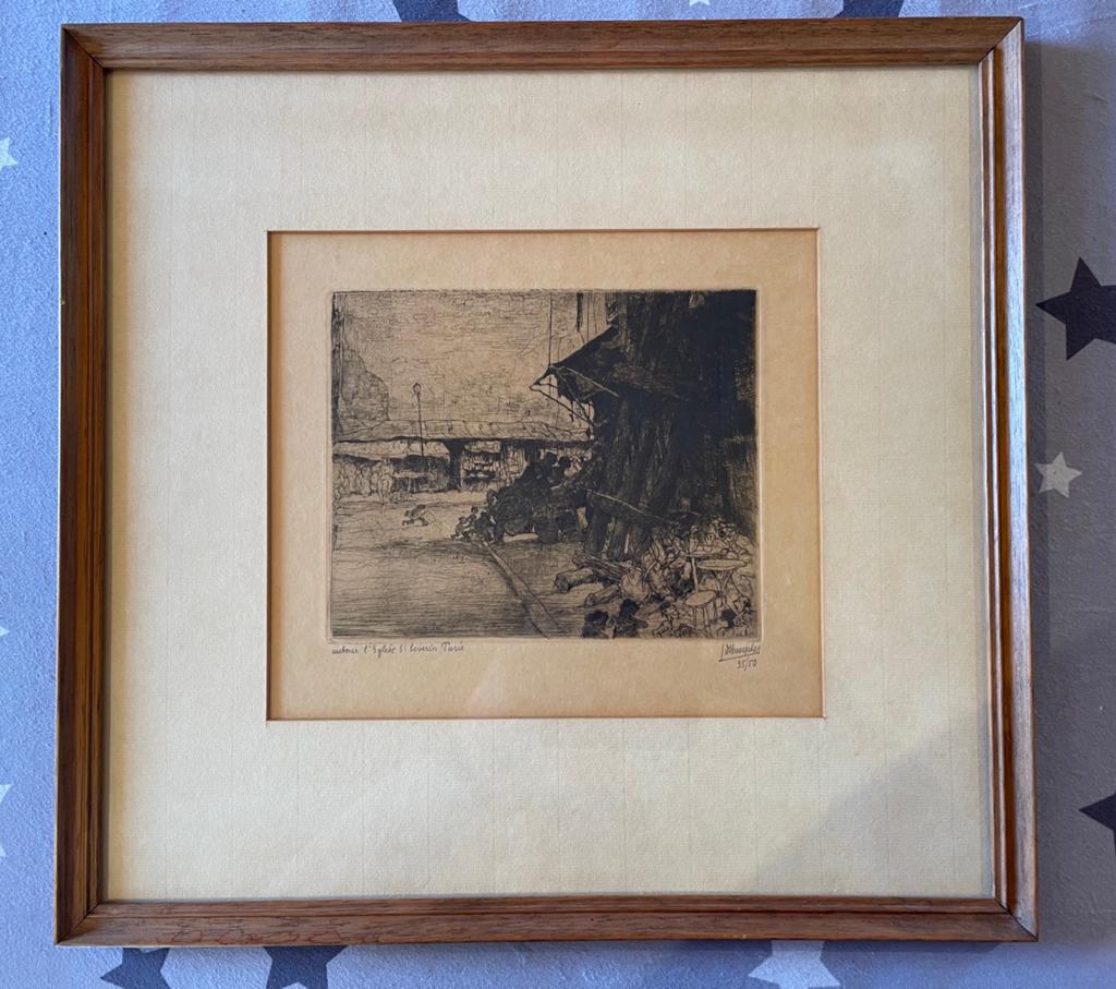 Jules De Bruycker - ets, Antiek en Kunst, Kunst | Etsen en Gravures, Ophalen, Ets, Genummerd