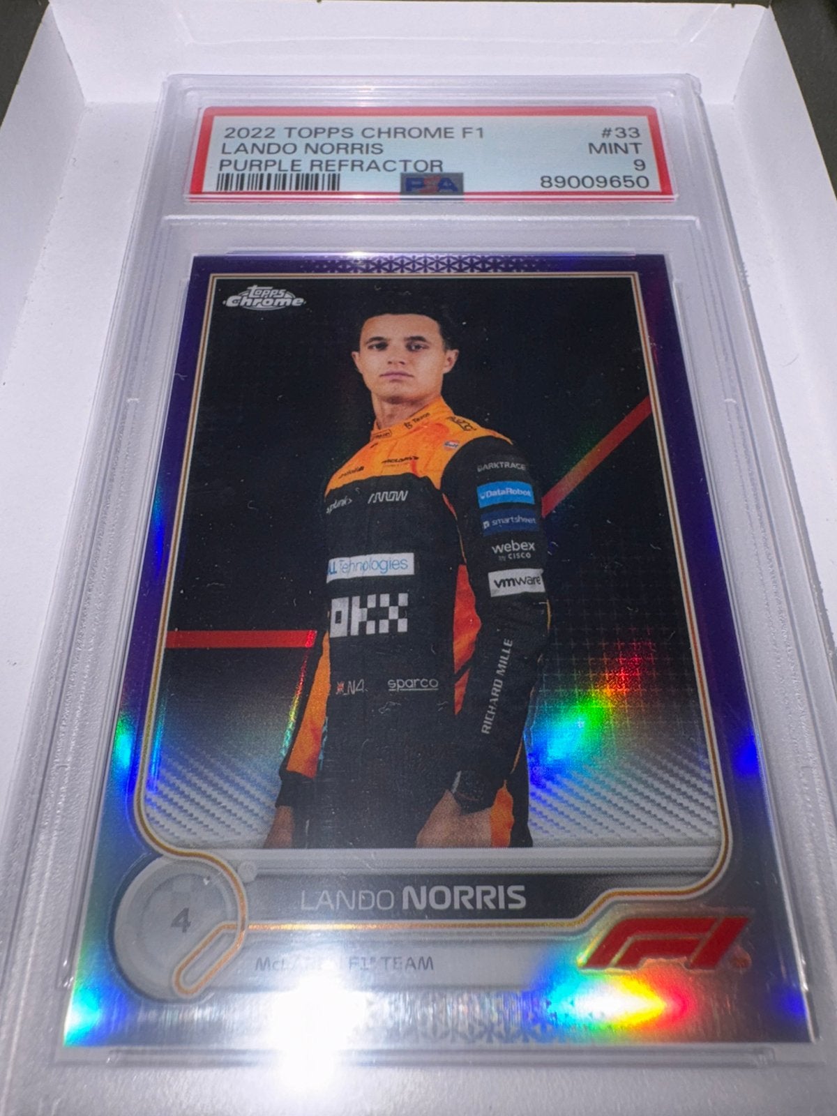 Carte collector PSA 9 ! Lando Norris edition limitée /399, Ophalen of Verzenden, Zo goed als nieuw