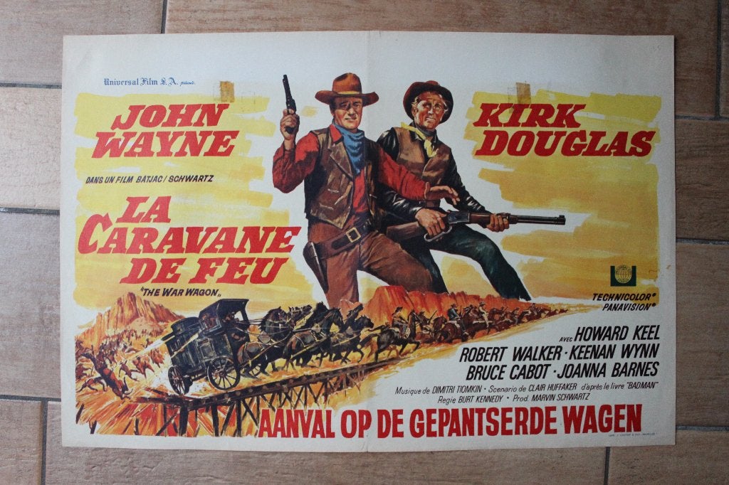 Filmaffiche John Wayne The War Wagon filmposter, Collections, Enlèvement ou Envoi, Rectangulaire horizontal, A1 jusqu'à A3, Comme neuf