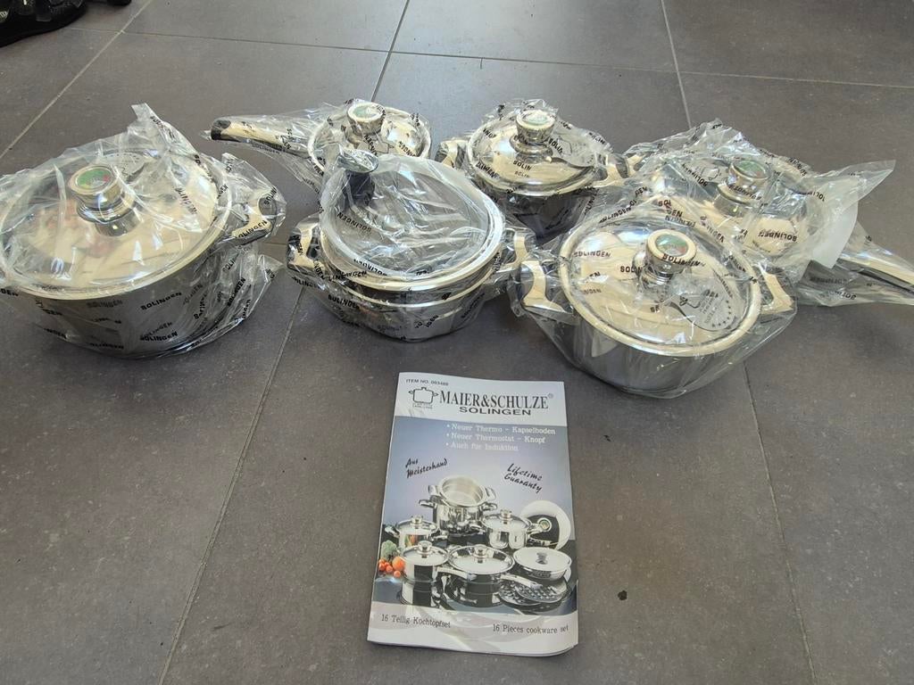 Hoogwaardige RVS kookpottenset 16-delig. (NIEUW), Ophalen, Nieuw, Pannenset, Keramische plaat