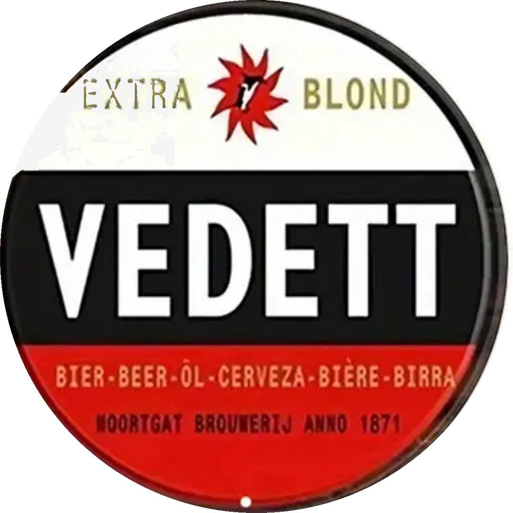 Metalen reclamebord Vedett blond - retro vintage mancave, Verzamelen, Biermerken, Ophalen of Verzenden, Nieuw, Reclamebord, Plaat of Schild
