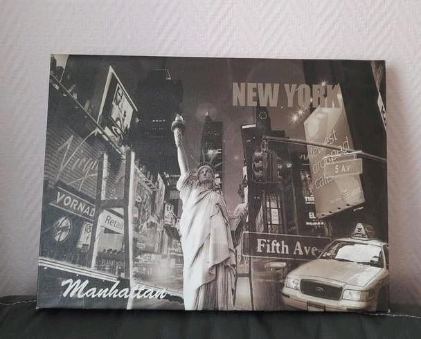 Luminous Manhattan NY canvaslijst/foto, Ophalen, Zo goed als nieuw