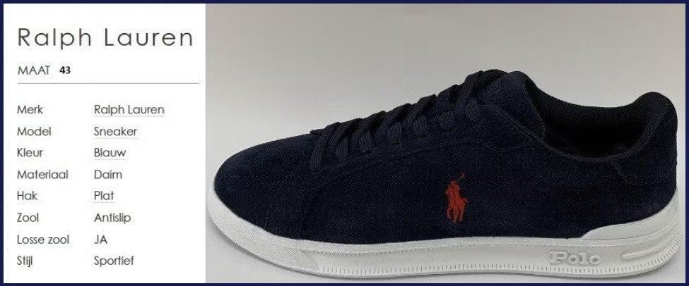 43 NIEUWE ☆ Ralph Lauren sneakers ☆ NAVY BLUE ☆ suède leder, Enlèvement ou Envoi, Comme neuf, Polo Ralph Lauren, Bleu