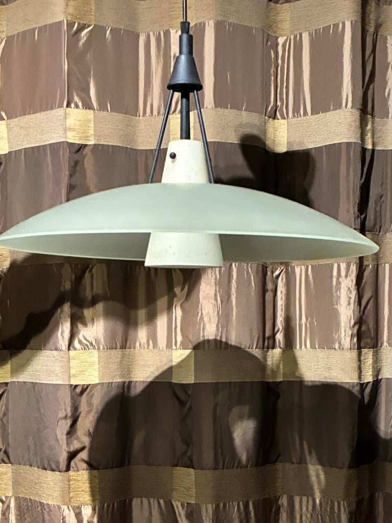 Designlamp in gezandstraald glas., Ophalen, Gebruikt, Glas