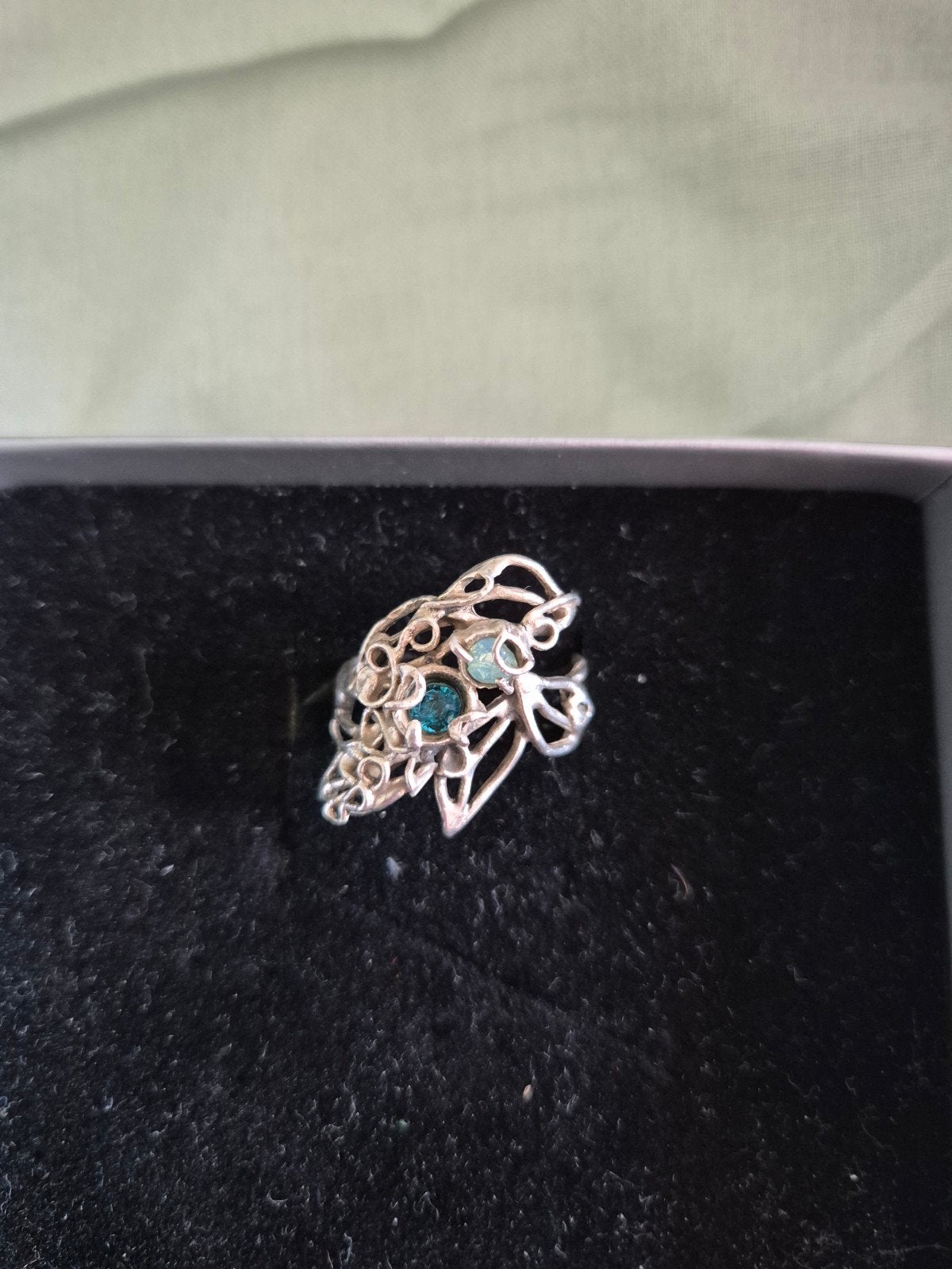 Ring josiane douchamps, Ophalen, Zilver, Zilver, Met edelsteen