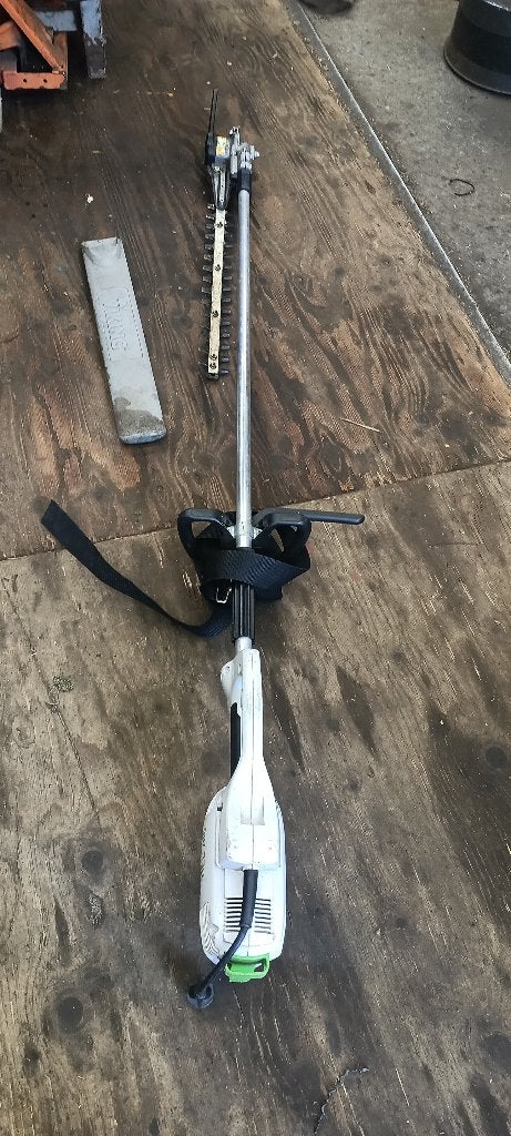 Heggenschaar Stihl HLE71 Viking HEL700 lange versie., Tuin en Terras, Ophalen, Zo goed als nieuw, Elektrisch, Stihl