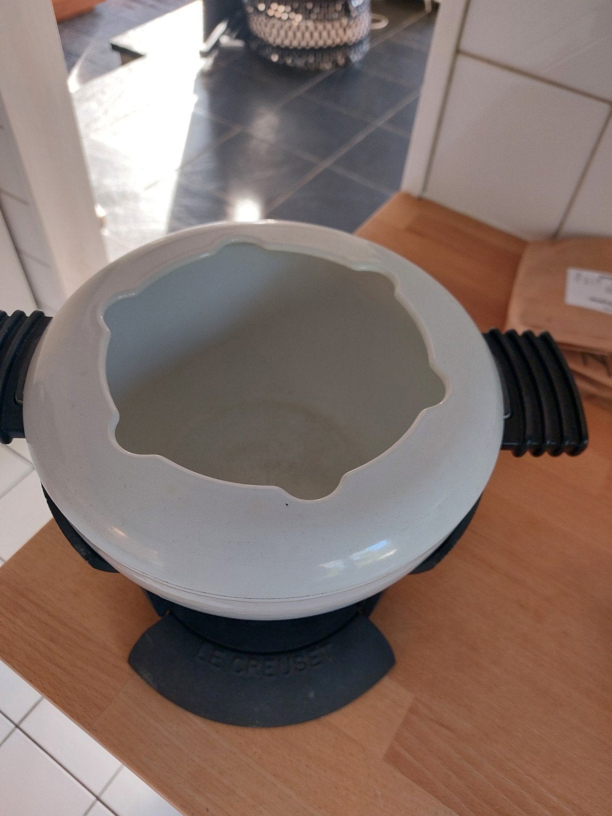 Caquelon à fondue LeCreuset, Enlèvement, Utilisé, Brûleur
