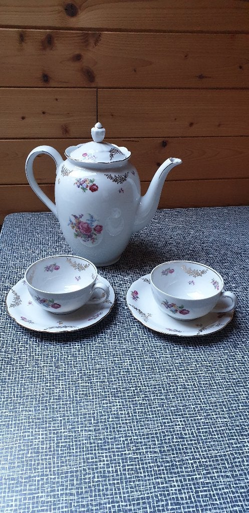 Kopjes en schoteltjes + koffiekan Bavaria Bareuther, Maison & Meubles, Enlèvement ou Envoi, Comme neuf, Tasse(s) et/ou soucoupe(s)