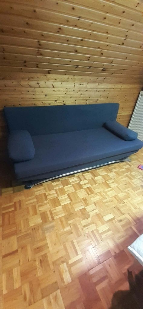 Zetelbed met opbergvak, Ophalen, Gebruikt, Tweepersoons, Blauw