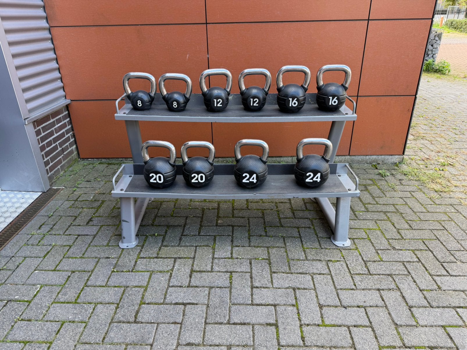 Escape Kettlebells 8kg t/m 24kg + Rek, Ophalen, Gebruikt, Kettlebell