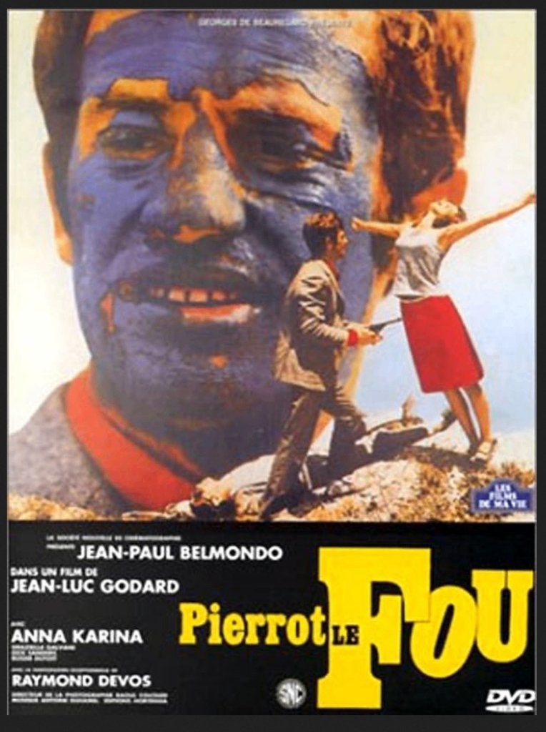 Klassieke dvd Pierrot le Fou/Jean-Luc Godard (1965), 1960 tot 1980, Alle leeftijden, Drama, Ophalen of Verzenden