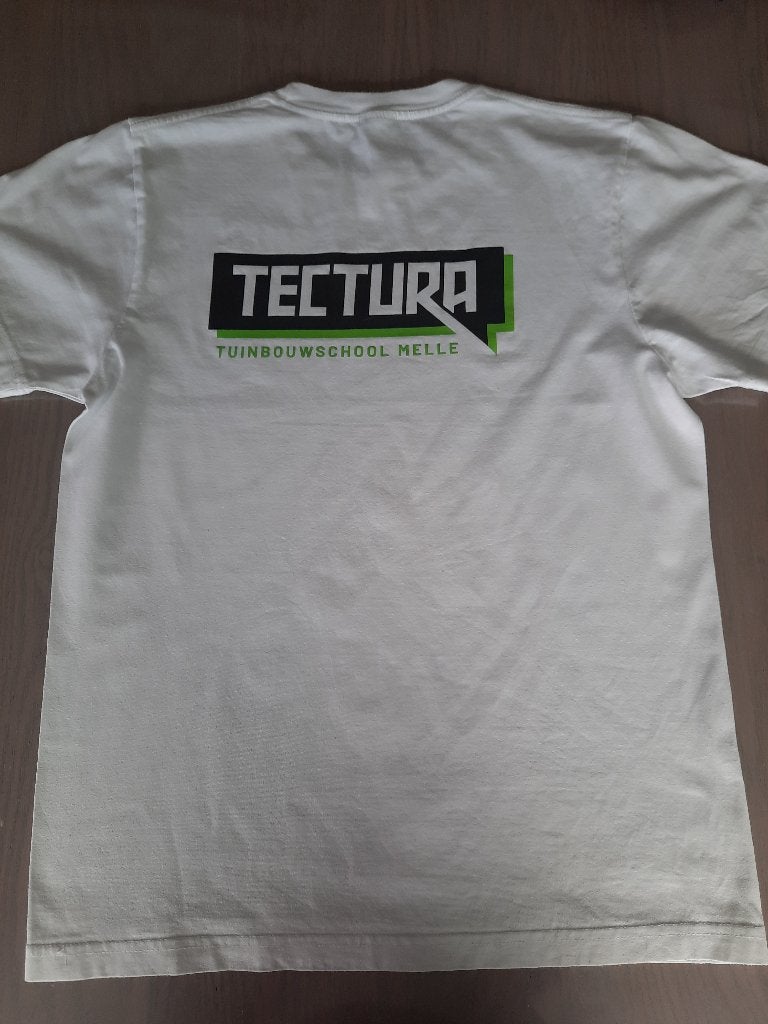 Tectura Tuinbouwschool Melle turnt-shirt maat S, Ophalen of Verzenden, Gedragen, Maat 46 (S) of kleiner, Wit