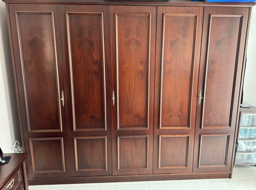 Volledige slaapkamer in massief kersenhout, Huis en Inrichting, Slaapkamer | Complete slaapkamers, Ophalen, Gebruikt, Tweepersoons