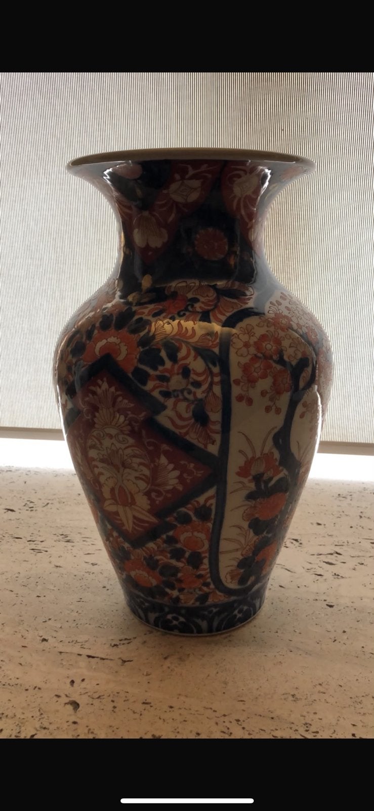 Grote klassieke vaas – Imari stijl (blauw/rood/goud), Ophalen