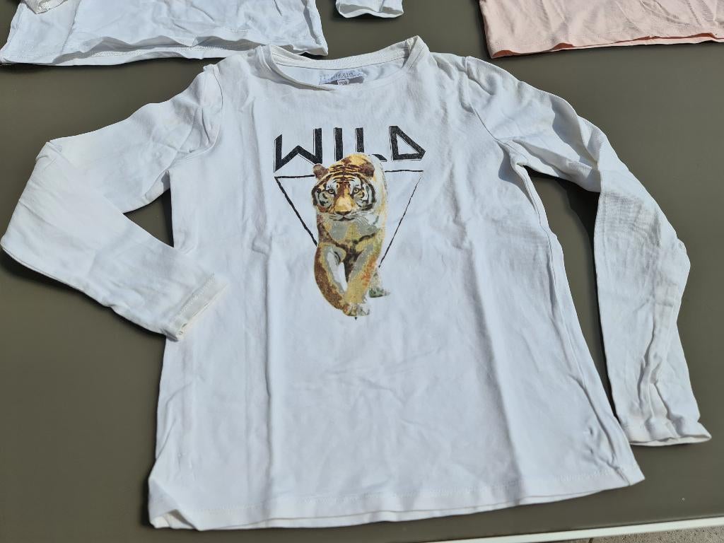 witte trui, pull, longsleef met tijger, Bel&Bo, 134, Kinderen en Baby's, Kinderkleding | Maat 134, Ophalen, Zo goed als nieuw