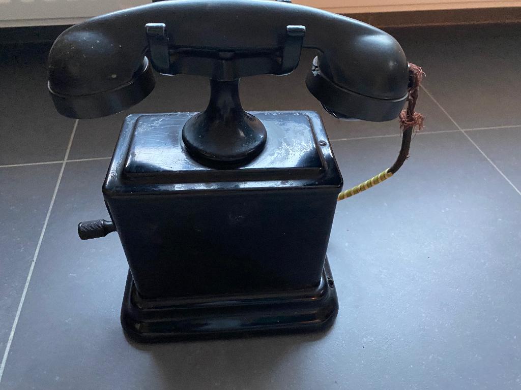 telefoon in metaal zwart ca.1910, Ophalen of Verzenden