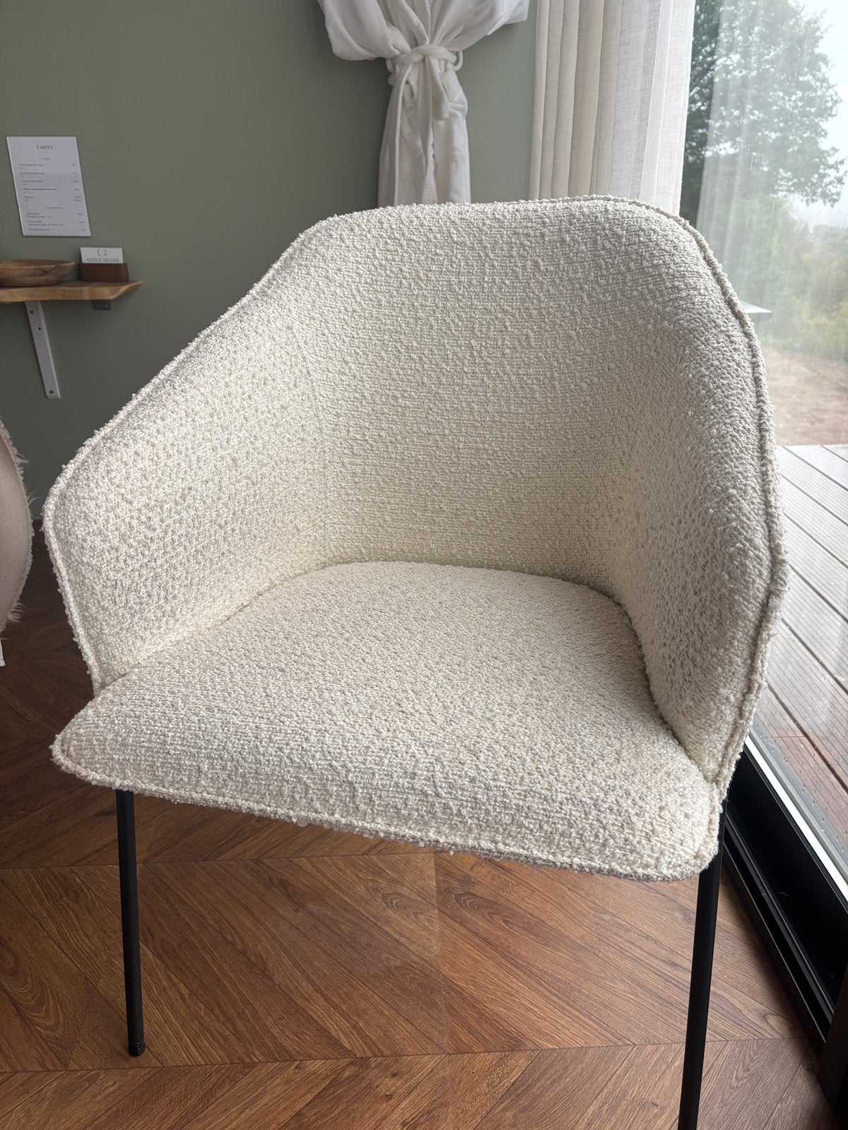 Chaise effet laine bouclette blanche Maisons du Monde, Enlèvement, Comme neuf, Métal