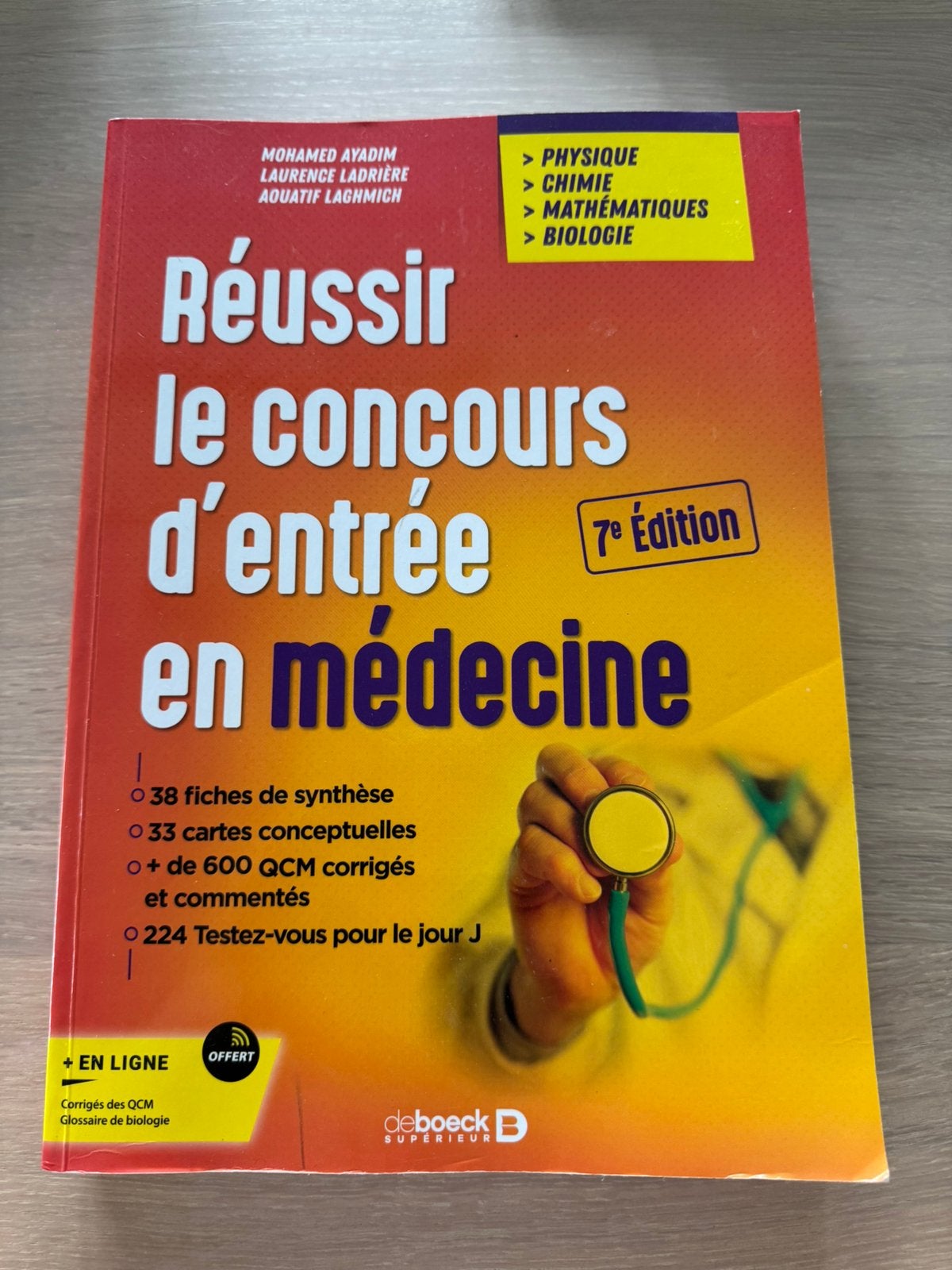 Réussir le concours d’entrée en médecine 7e édition, Livres, Enlèvement ou Envoi, Utilisé, Sciences naturelles