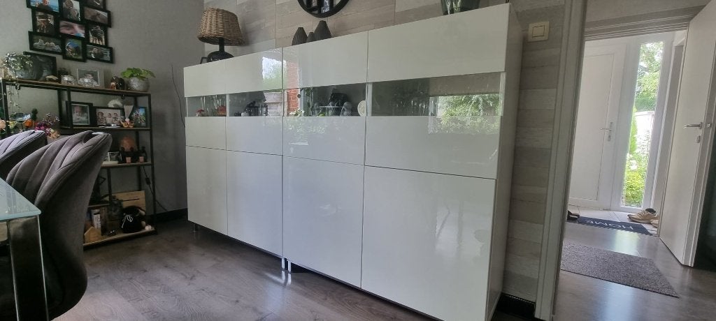 Boîtier (s) blanc brillant/brillant avec écran en verre, Enlèvement, 25 à 50 cm, 100 à 150 cm, 100 à 150 cm