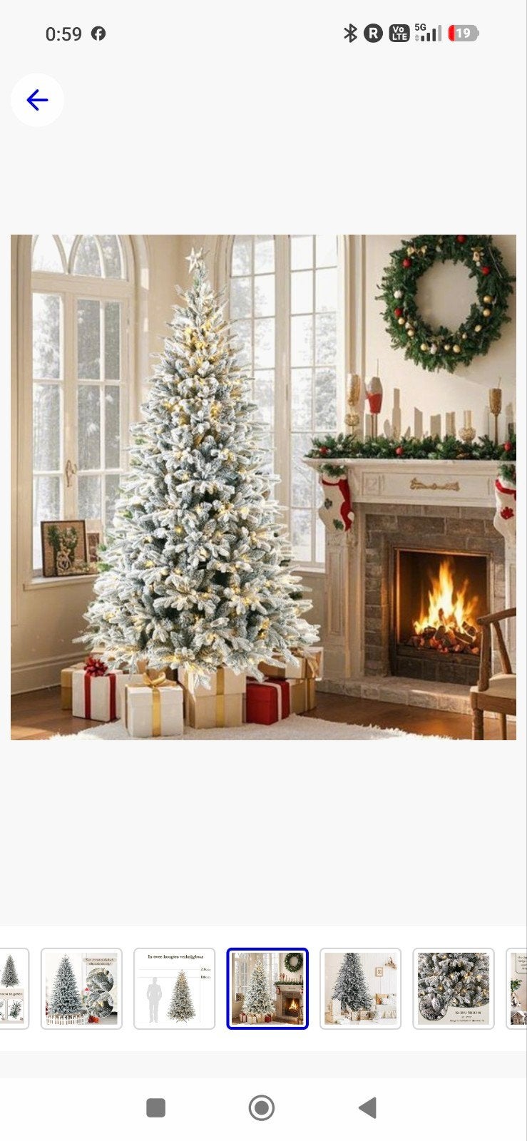 kunst kerstboom met ledverlichting 215 cm, Enlèvement, Comme neuf