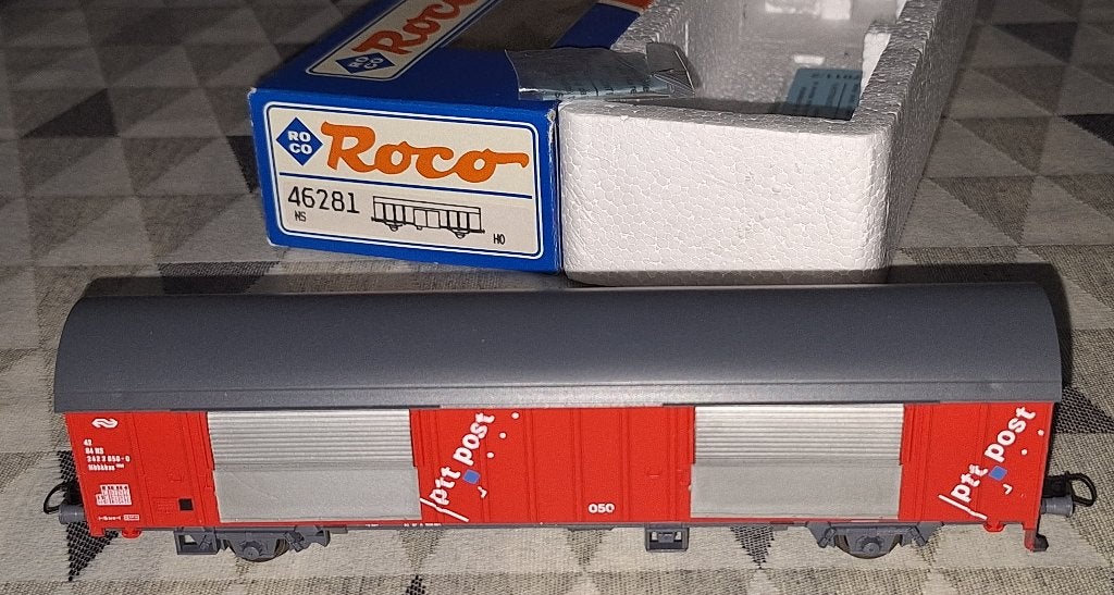 Roco HO 46281 PTT post goederenwagon van de NS, Hobby en Vrije tijd, Modeltreinen | H0, Wagon, Ophalen of Verzenden, Roco, NS