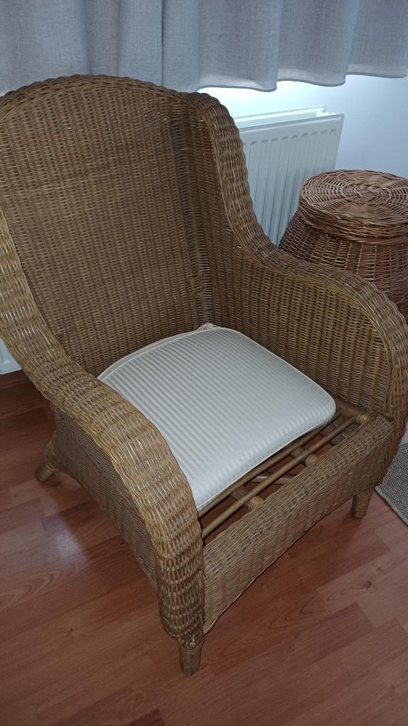 rieten zetel en wasmand, Ophalen, Overige typen, Zo goed als nieuw, Riet