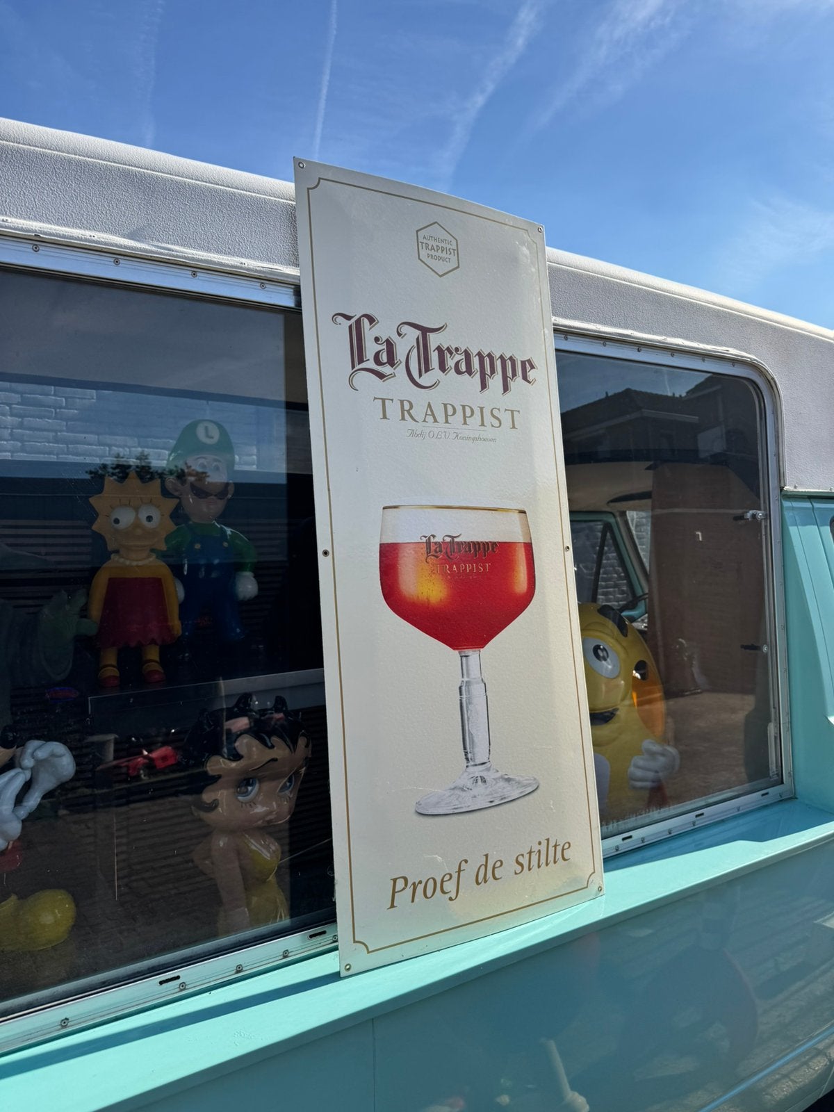 La Trappe bier emaille reclamebord, Verzamelen, Ophalen of Verzenden, Gebruikt, Reclamebord, Plaat of Schild, La Trappe