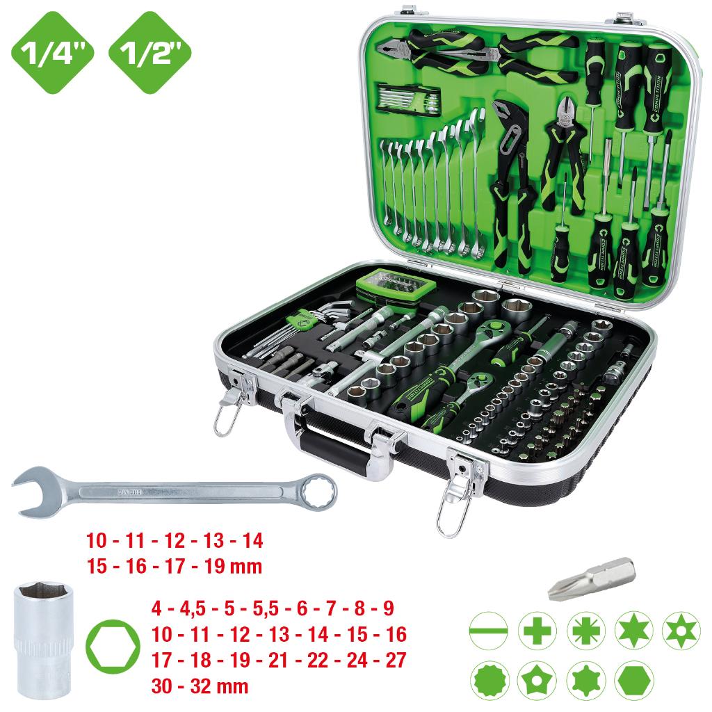512.0144 | Competition 1/4" + 1/2" Gereedschapset, 143-dlg, Verzenden, Nieuw