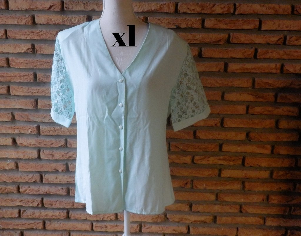 (27)- chemisier femme t.xl vert, Kleding | Dames, Blouses en Tunieken, Ophalen of Verzenden, Zo goed als nieuw, Maat 42/44 (L)