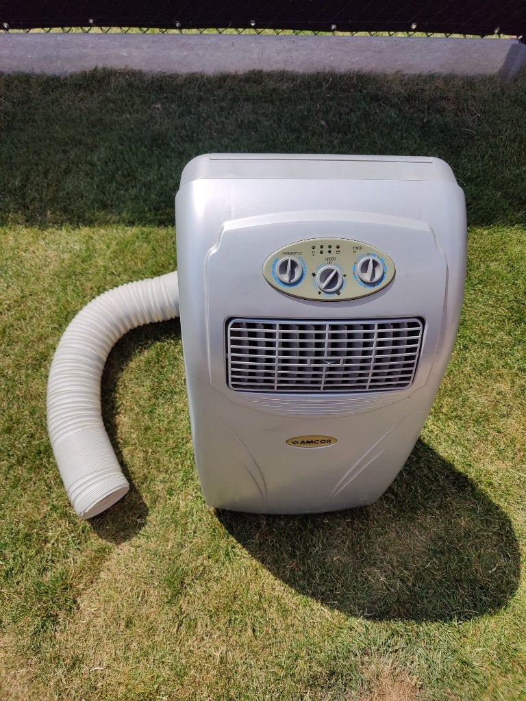 Mobiele airco Amcor met afvoerslang, Enlèvement, Utilisé, Ventilateur et Extracteur