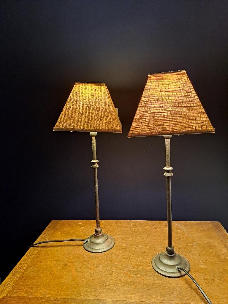 Set van 2 vintage tafel- of nachtlampjes, Huis en Inrichting, Lampen | Tafellampen, Ophalen, Gebruikt, Biliardo, Stof