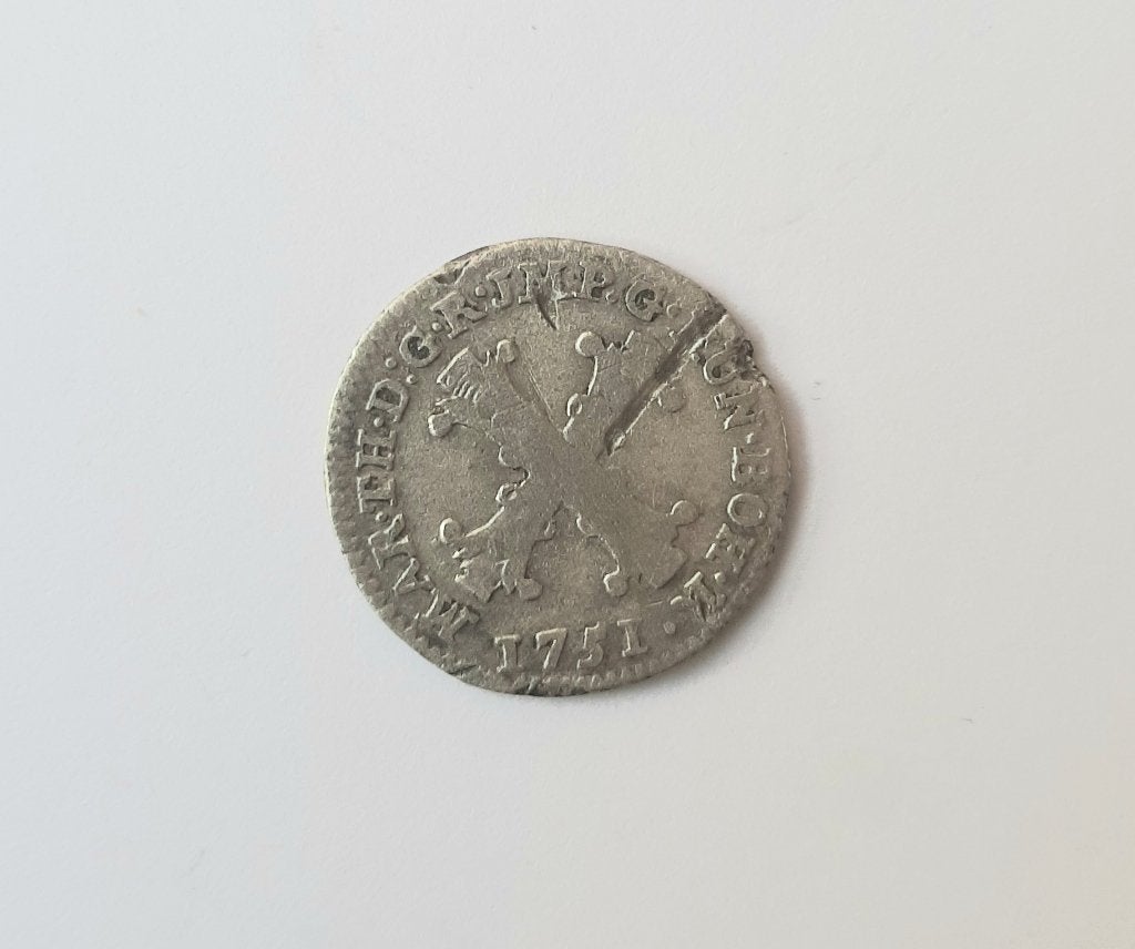 Oostenrijkse Nederlanden - Mar.ther - 10 oorden 1751 A'pen, Postzegels en Munten, Munten | België, Ophalen of Verzenden