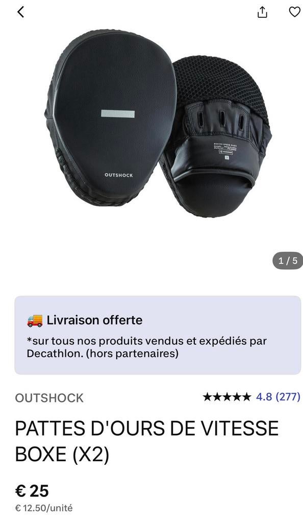 Pattes d’ours pao boxe Outshock, Sports & Fitness, Boxe, Enlèvement, Utilisé, Accessoire de boxe