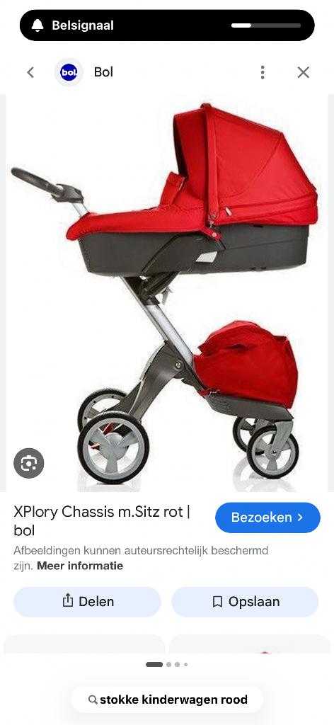Stokke kinderwagen rood, Kinderen en Baby's, Kinderwagens en Combinaties, Ophalen, Gebruikt, Kinderwagen, Overige merken