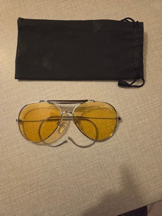 Vintage zonnebril gele glazen., Ophalen of Verzenden, Zonnebril