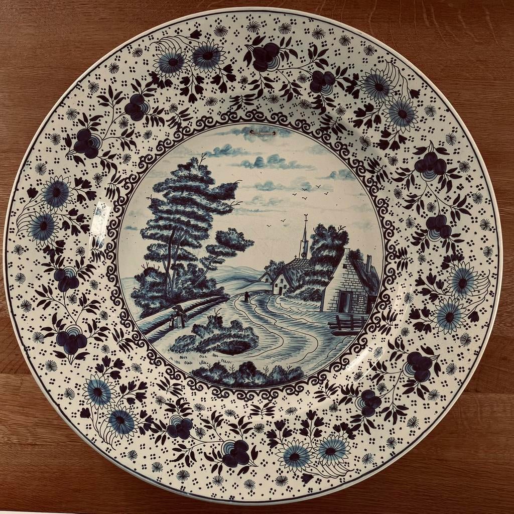 2 grote wandborden Delft blauw, Ophalen