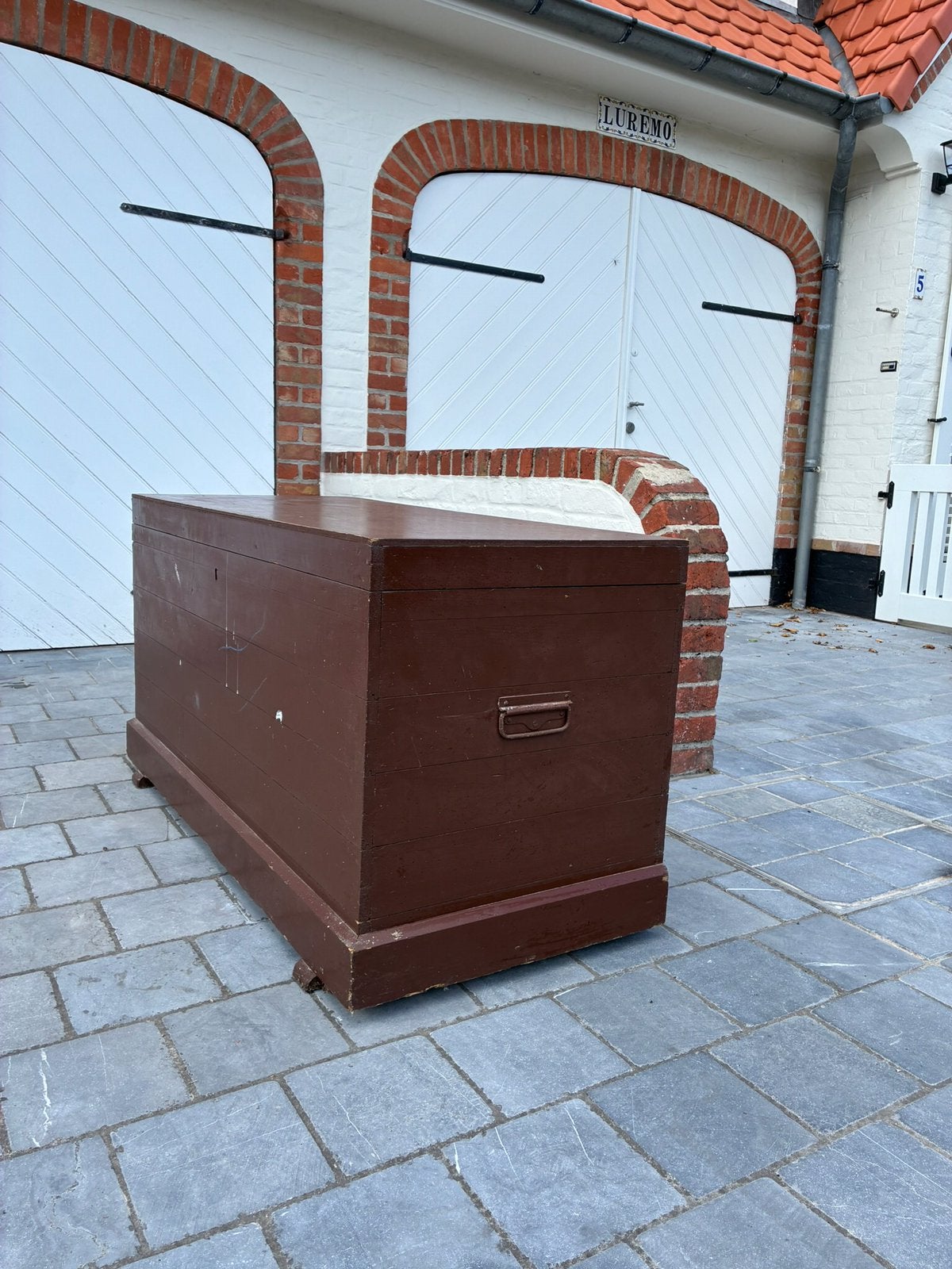 Houten koffer, Ophalen, Gebruikt
