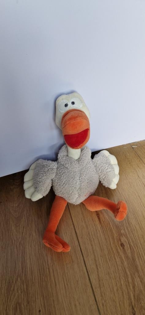 Woody struisvogel knuffel, Kinderen en Baby's, Speelgoed | Knuffels en Pluche, Ophalen of Verzenden, Zo goed als nieuw, Klein (minder dan 20 cm)