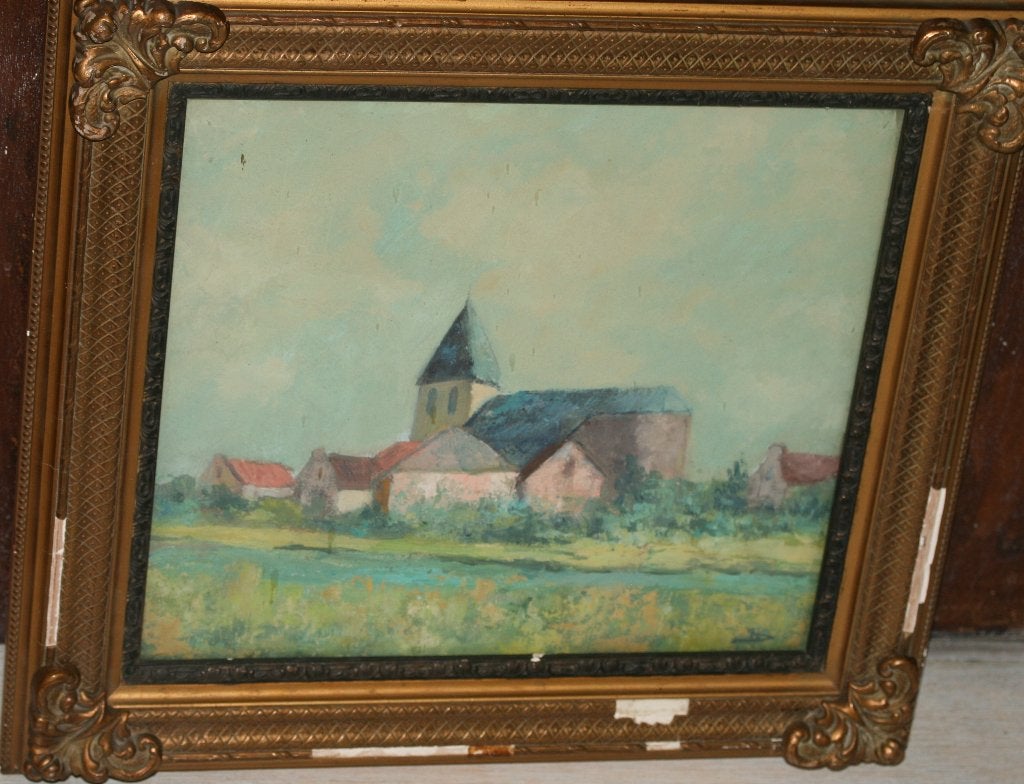 Schilderij olie op paneel - Gesigneerd, Ophalen of Verzenden, Gesigneerd, Paneel
