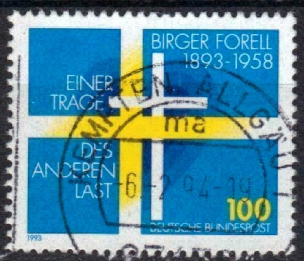 Allemagne Bundespost 1993 - Yvert 1524 - Birger Forell (ST), Envoi, Affranchi