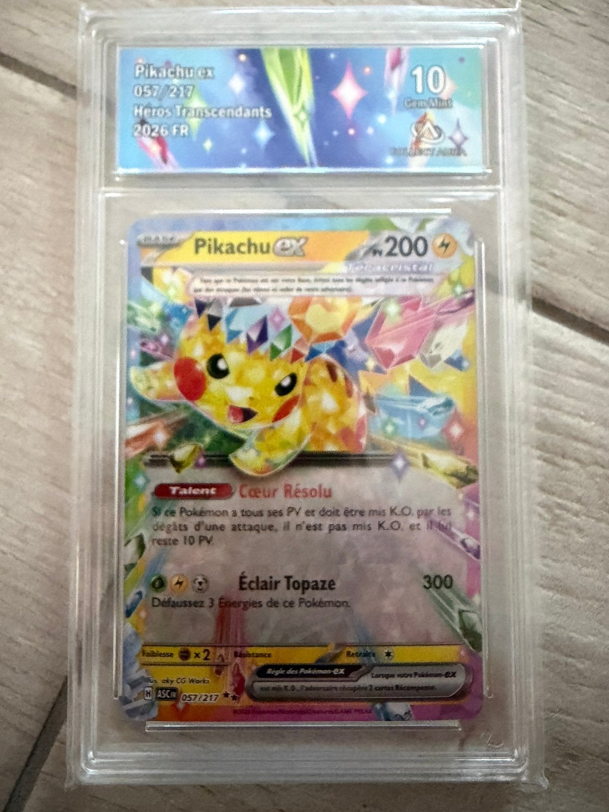 Carte pokemon de pikachu note 10 collect aura, Enlèvement ou Envoi, Comme neuf